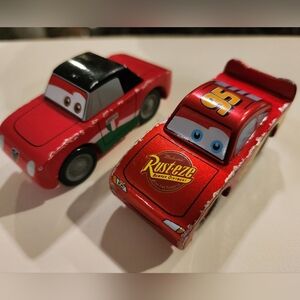 Disney Pixar Cars Wood Lightning McQueen & Giuseppe Motorosi